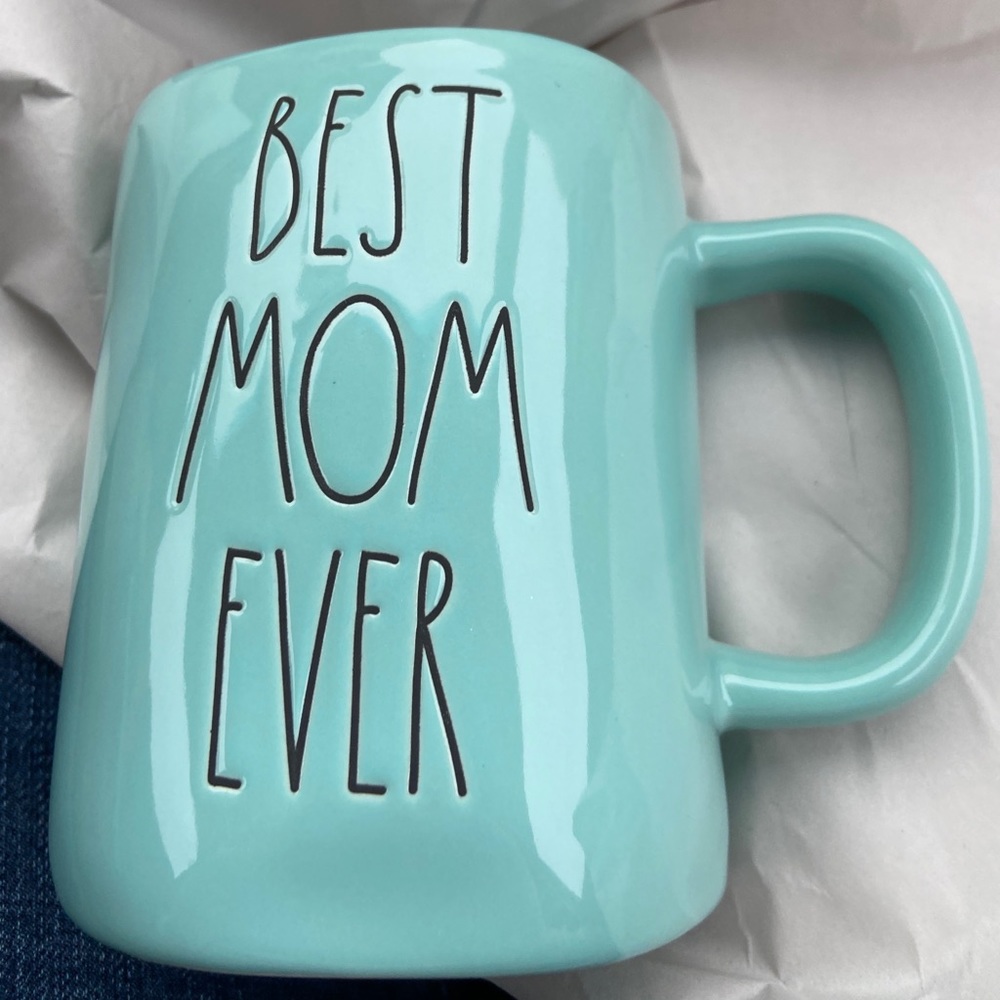 Rae Dunn best mom ever aqua mug